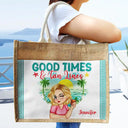 Gift For Women, Happy, Beach, Travel, Summer, Gift For Yourself - The Beach Is My Happy Place - Personalized Jute Tote Bag