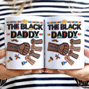 Gift For Father,Gift For Grandpa,Afro Dad,Happy - The Black Father Proud Dad Hand Punch - Personalized White Edge-to-Edge Mug