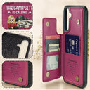 Gift For Yourself,Gift For Women,Gift For Men,Camping,Campsite,Happy - The Campsite Is Calling - Personalized Leather Flip Wallet Phone Case
