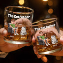 Pet Lovers,Pet Mom,Pet Dad,Cat Lovers,Cat Mom,Cat Dad - The Catfather - Personalized Whiskey Glass