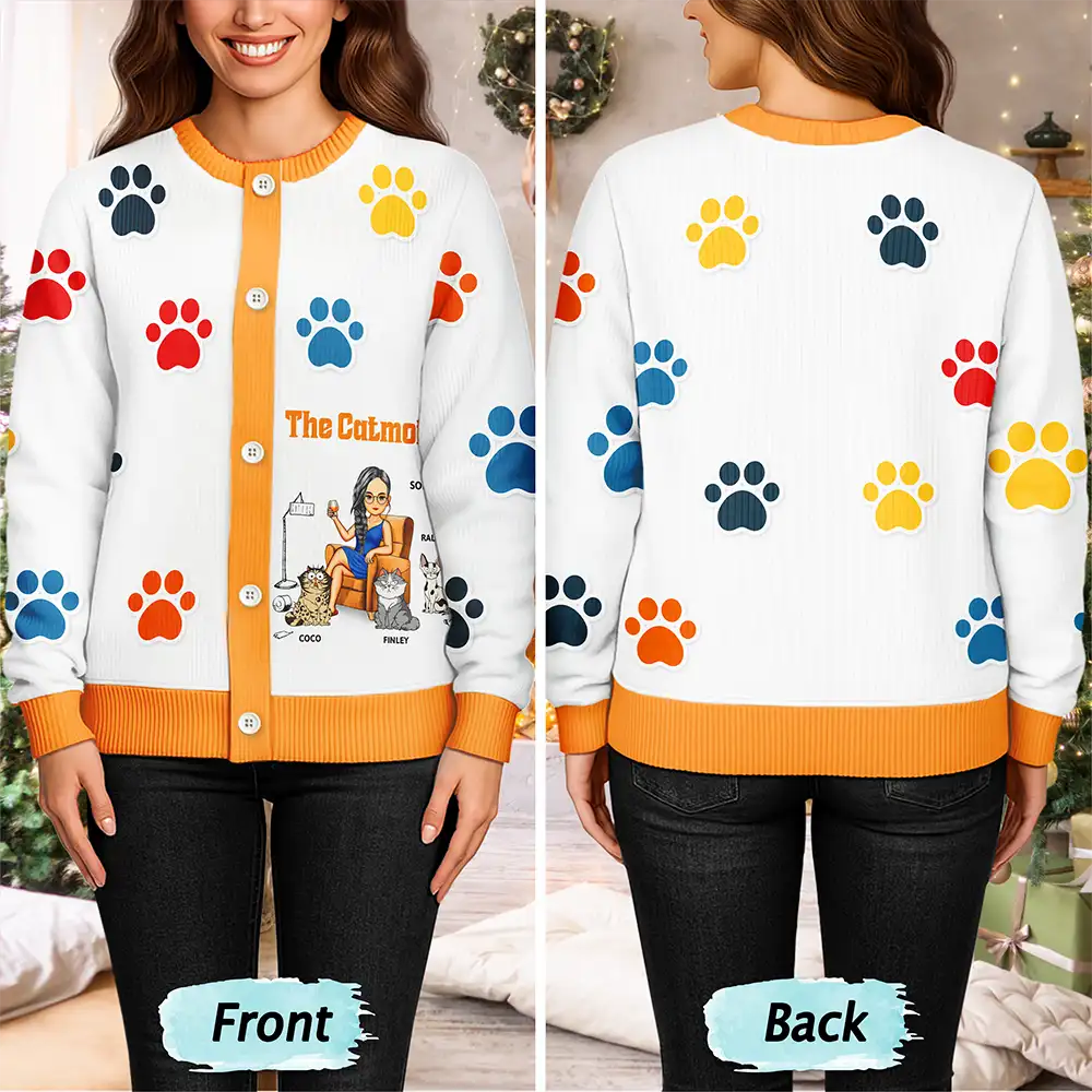 Funny, Pet Lovers, Cat Lovers, Cat Mom - The Catmother - Personalized Cardigan