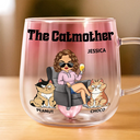 Cat Lovers, Cat Mom, Pet Lovers, Happy - The Catmother - Personalized Gradient Glass Mug