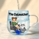 Cat Lovers, Cat Mom, Pet Lovers, Happy - The Catmother - Personalized Gradient Glass Mug