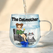 Cat Lovers, Cat Mom, Pet Lovers, Happy - The Catmother - Personalized Gradient Glass Mug