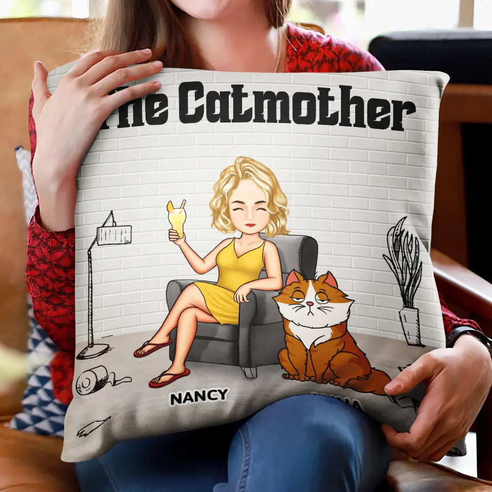 Funny,Cat Mom,Cat Lovers - The Catmother - Personalized Pillow