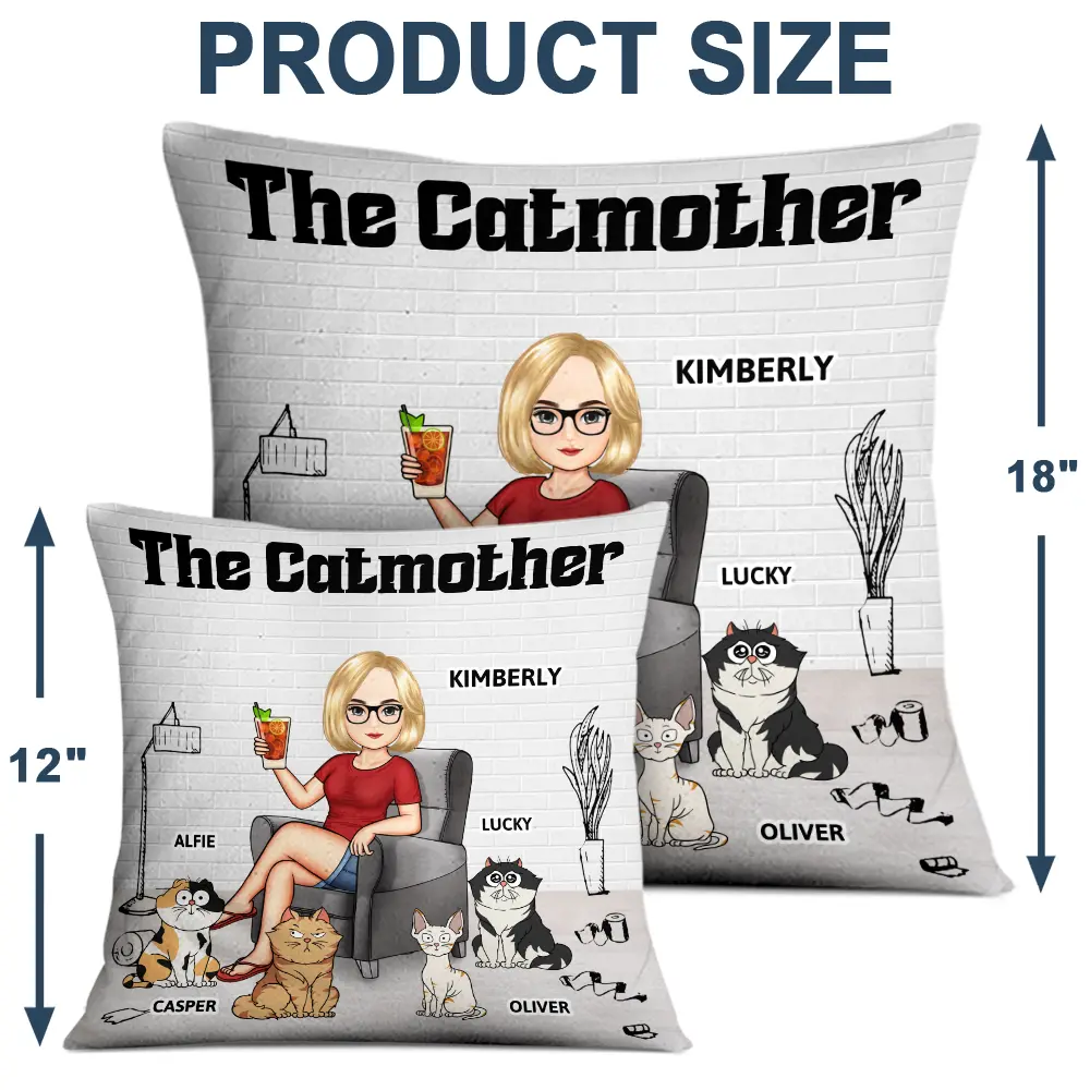 Funny,Cat Mom,Cat Lovers - The Catmother - Personalized Pillow