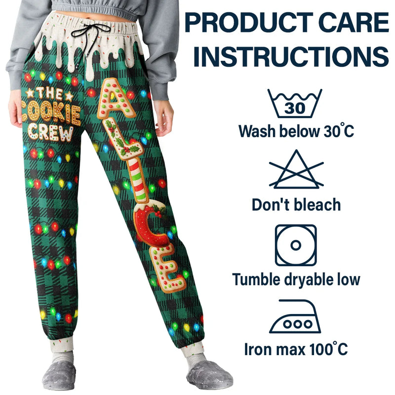 Top Market, Christmas, Family, Icon, Happy - The Cookie Crew Family Gingerbread Name - Personalized Sweatpants