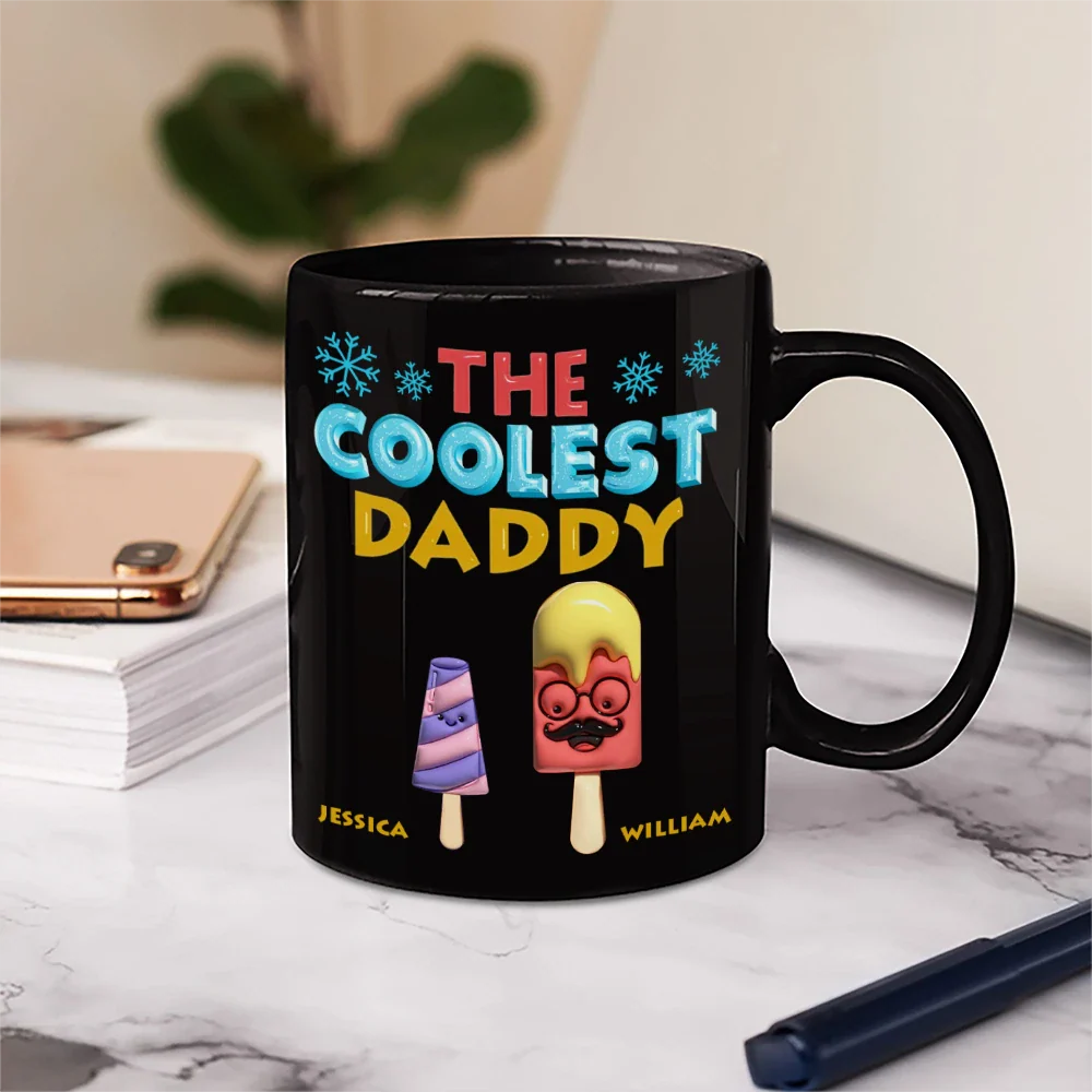 Gift For Grandpa, Gift For Father, Funny - The Coolest Pop Funny 3D Effect Cartoon Ice Cream - Personalized Mug