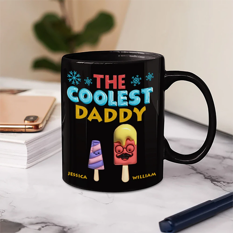 Gift For Grandpa, Gift For Father, Funny - The Coolest Pop Funny 3D Effect Cartoon Ice Cream - Personalized Mug