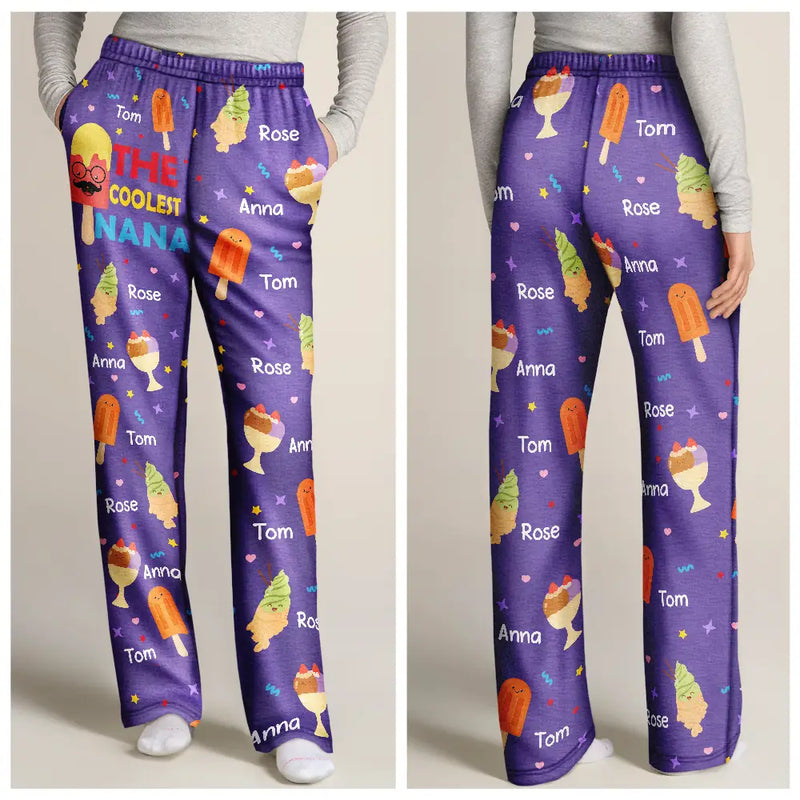 Gift For Grandpa,Gift For Grandparents,Gift For Grandma,Gift For Father,Gift For Mother,Happy - The Coolest Pop Nana - Personalized Pajama Pants