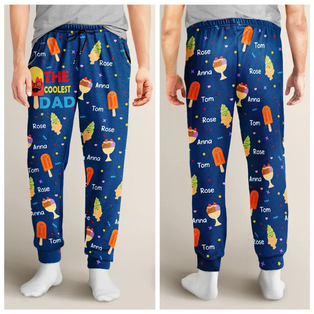 Gift For Grandpa,Gift For Grandparents,Gift For Grandma,Gift For Father,Gift For Mother,Happy - The Coolest Pop Nana - Personalized Pajama Pants