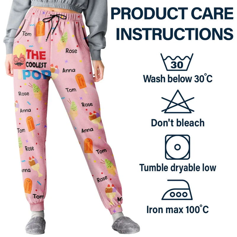 Gift For Grandpa,Gift For Grandparents,Gift For Grandma,Gift For Father,Gift For Mother,Happy - The Coolest Pop Nana - Personalized Pajama Pants