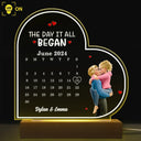Gift For Couples,Gift For Husband,Gift For Wife,Gift For Girlfriend,LGBT,Love - The Day It All Began - Personalized 3D Led Light Wooden Base