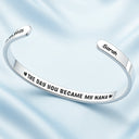 Gift For Yourself,Gift For Women,Gift For Mother,New Mom,New baby,Love  - The Day You Became My Mommy - Personalized Bangle Bracelet Cuff