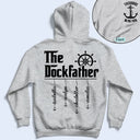 Gift For Father,Happy,Dad's Hobby,Non-Eng,Humorous - The Dockfather Nautical Dad Custom Kid Name - Personalized T Shirt