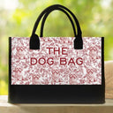 Happy, Dog Lovers, Dog Mom, Cat Lovers, Pet Lovers - The Dog Bag Chinoiserie Toile - Personalized Canvas Tote Bag
