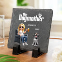 Funny, Dog Dad, Dog Lovers - The Dog Father 3d - Personalized Slate Coaster