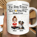 Dog Lovers,Dog Mom,Dog Dad,Funny - The Dog Times Best Dog Mom Ever - Personalized White Edge-to-Edge Mug