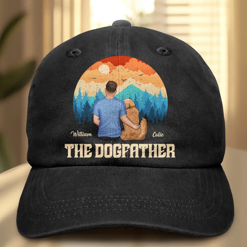 The Dogfather - Personalized Vintage Washed Denim Cap