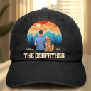 Dog Lovers,Dog Dad,Dog Mom - The Dogfather - Personalized Vintage Washed Denim Cap