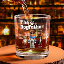 Dog Lovers,Dog Mom,Dog Dad,Pet Lovers,Pet Mom,Pet Dad,Happy - The Dogfather 3D Effect - Personalized Whiskey Glass
