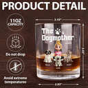Dog Lovers,Dog Mom,Dog Dad,Pet Lovers,Pet Mom,Pet Dad,Happy - The Dogfather 3D Effect - Personalized Whiskey Glass