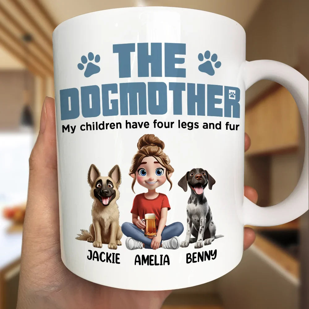 Dog Lovers,Dog Dad,Pet Lovers,Pet Dad - The Dogfather My Children Have Four Legs And Fur - Personalized Mug
