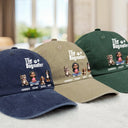 Dog Mom, Dog Dad, Dog Lovers, Happy - The Dogmother Dogfather - Personalized Vintage Washed Denim Cap