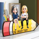 Teacher,Happy,Back To School,Officer,Gifts For Colleagues - The Dream Team - Personalized Wooden Pen Pencil Holder