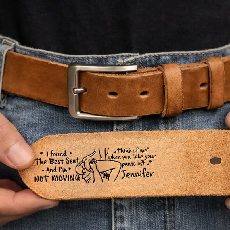 Gift For Husband,Gift For Boyfriend,Gift For Couples,Funny - The Face I Want To Sit On Spicy Couple - Personalized Cowhide Leather Belt