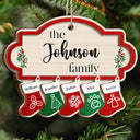 Parents,Family,Gift For Mother,Gift For Father,Gift For Grandpa,Gift For Grandma,Love,Christmas - The Family Stockings - Personalized 2-Layered Wooden Ornament