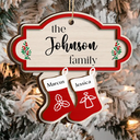 Parents,Family,Gift For Mother,Gift For Father,Gift For Grandpa,Gift For Grandma,Love,Christmas - The Family Stockings - Personalized 2-Layered Wooden Ornament
