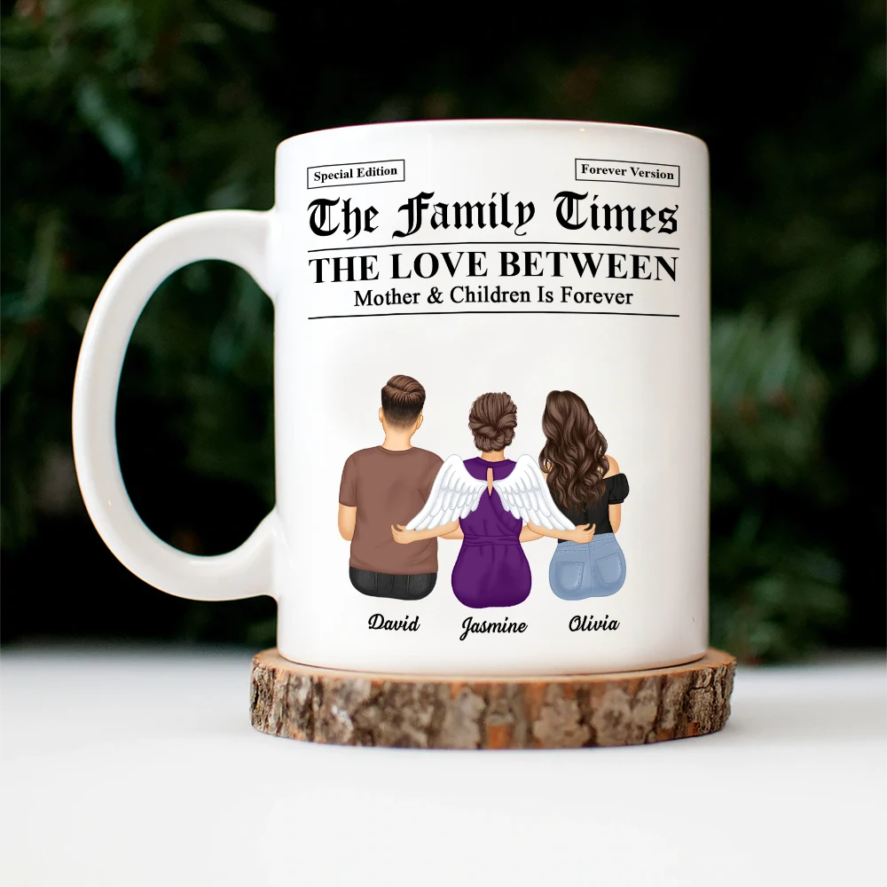 Gift For Mother,Mom - Daughters (Adult),Mom - Daughters (Young),Mom - Sons,Mom - Children,Gift For Son,Gift For Daughter,Love - The Family Times Mother And Daughters Sons Newspaper Theme - Personalized Mug