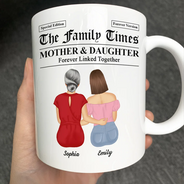 Gift For Mother,Mom - Daughters (Adult),Mom - Daughters (Young),Mom - Sons,Mom - Children,Gift For Son,Gift For Daughter,Love - The Family Times Mother And Daughters Sons Newspaper Theme - Personalized Mug