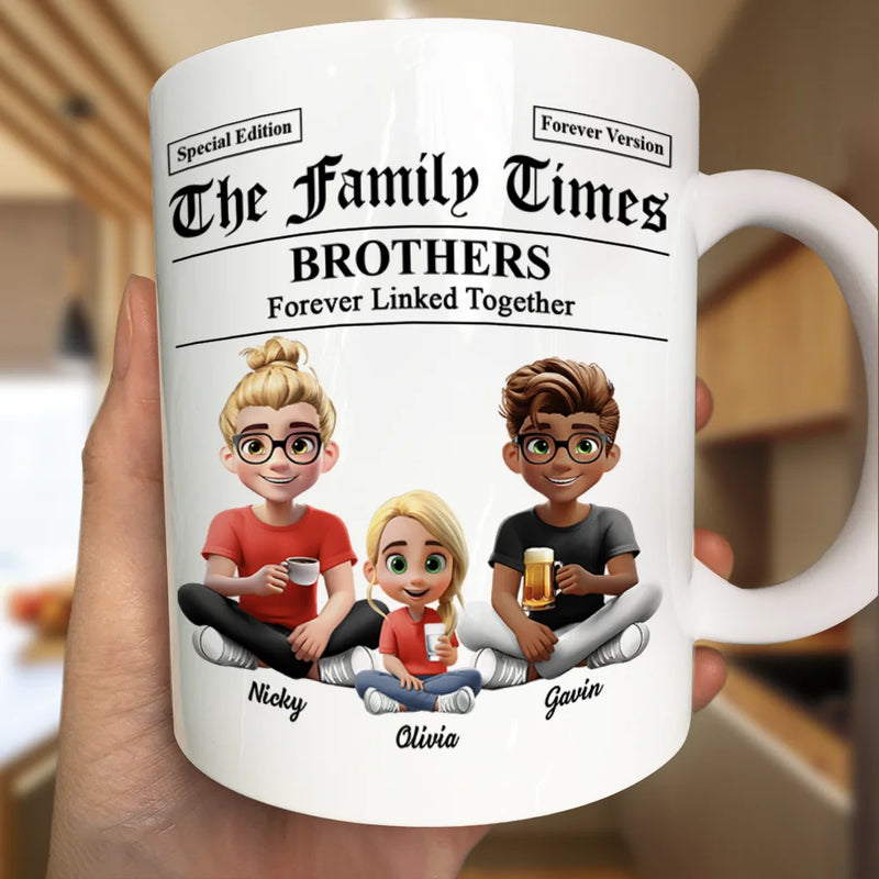 Family,Happy,Gift For Women,Gift For Men - The Family Times Newspaper Theme - Personalized Mug