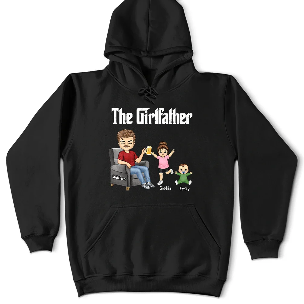 Gift For Father, Dad - Daughters (Young), Happy - The Girlfather - Personalized T Shirt