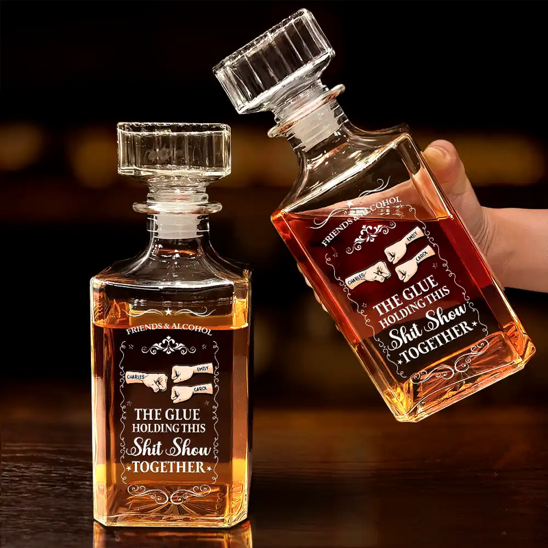Funny,Gift For Brothers - The Glue Holding - Personalized Square Whiskey Bottle