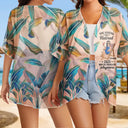 Beach,Summer,Poolside,Retirement,Gift For Women,Gift For Yourself,Gift For Wife - The Legend Has Retired - Personalized Women Kimono Cardigan