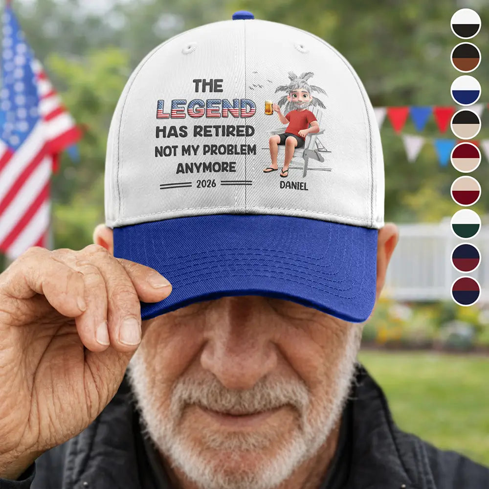 The Legend Has Retired American Dad Grandpa - Personalized Two Tone Cap