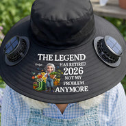 Gift For Yourself,Gift For Women,Gift For Men,Gift For Mother,Gift For Father,Gardening,Happy,Retirement - The Legend Has Retired Not My Problem Anymore - Personalized Solar Fan Hat