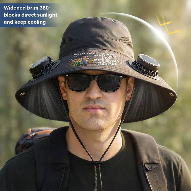 Gift For Yourself,Gift For Women,Gift For Men,Gift For Mother,Gift For Father,Gardening,Happy,Retirement - The Legend Has Retired Not My Problem Anymore - Personalized Solar Fan Hat