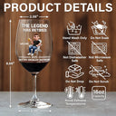 Retirement,Funny,Gift For Yourself,Parents,Gift For Grandparents - The Legend Has Retired Not My Problem Anymore Cartoon - Personalized Wine Glass