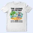 Retirement, Gift For Wife, Gift For Husband, Gift For Yourself, Gift For Women, Gift For Men, Gift For Grandpa, Gift For Father, Gift For Mother, Gift For Grandma, Funny - The Legend Has Retired Vintage Cartoon - Personalized T Shirt