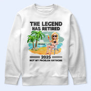 Retirement, Gift For Wife, Gift For Husband, Gift For Yourself, Gift For Women, Gift For Men, Gift For Grandpa, Gift For Father, Gift For Mother, Gift For Grandma, Funny - The Legend Has Retired Vintage Cartoon - Personalized T Shirt