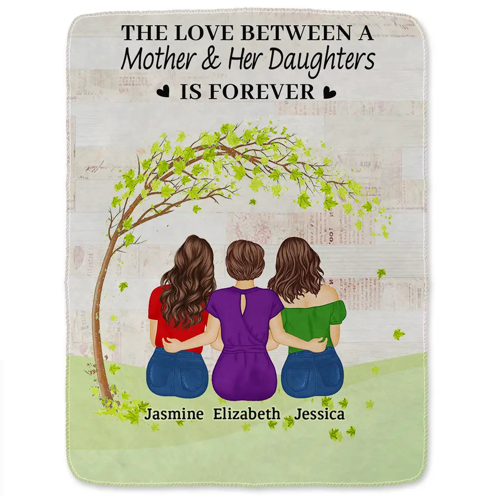 Gift For Women,Gift For Mother,Single Mom,Mom - Daughters (Adult),Mom - Daughters (Young),Mom - Sons,Mom - Children,Love - The Love Between A Mother & Her Daughters Sons - Personalized Fleece Blanket, Sherpa Blanket
