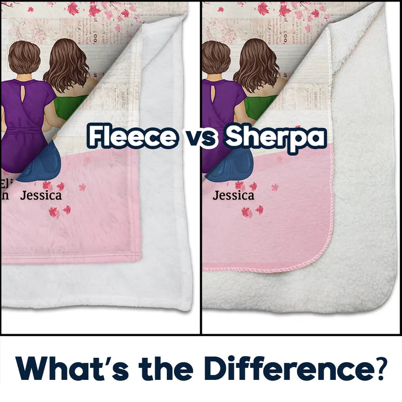 Gift For Women,Gift For Mother,Single Mom,Mom - Daughters (Adult),Mom - Daughters (Young),Mom - Sons,Mom - Children,Love - The Love Between A Mother & Her Daughters Sons - Personalized Fleece Blanket, Sherpa Blanket