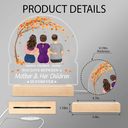 Gift For Women,Gift For Mother,Single Mom,Mom - Daughters (Adult),Mom - Daughters (Young),Mom - Sons,Mom - Children,Love - The Love Between A Mother & Her Daughters Sons - Personalized 3D Led Light Wooden Base