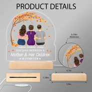 Gift For Women,Gift For Mother,Single Mom,Mom - Daughters (Adult),Mom - Daughters (Young),Mom - Sons,Mom - Children,Love - The Love Between A Mother & Her Daughters Sons - Personalized 3D Led Light Wooden Base
