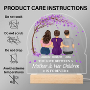 Gift For Women,Gift For Mother,Single Mom,Mom - Daughters (Adult),Mom - Daughters (Young),Mom - Sons,Mom - Children,Love - The Love Between A Mother & Her Daughters Sons - Personalized 3D Led Light Wooden Base