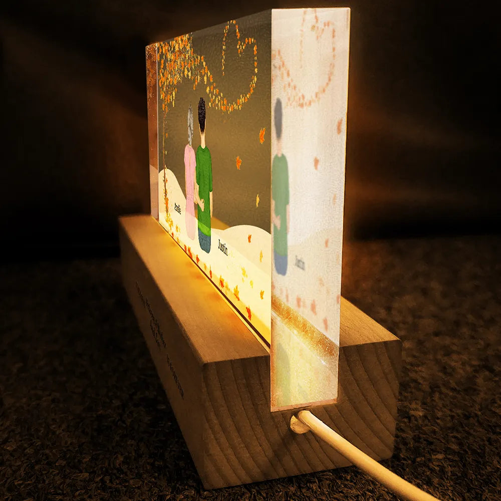 Gift For Women,Gift For Mother,Single Mom,Mom,Daughters,Sons,Children,Love - The Love Between A Mother & Her Daughters Sons - Personalized Rectangle LED Light